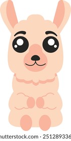 flat design animal llama illustration