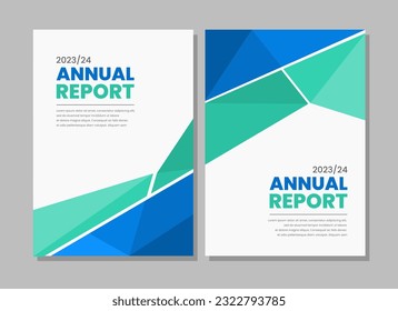 Flat design annual report business cover collection