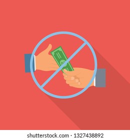 Flat design, anti corruption icon.