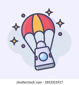 Flat Design apollo parachute Vector Premium EPS10