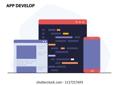 flat design of app development