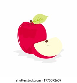 diseño plano del vector de ilustración de manzana