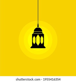 Flat design of arabic lanterns silhouette