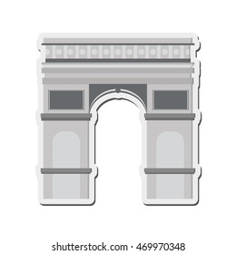 flat design arc de triomphe icon vector illustration