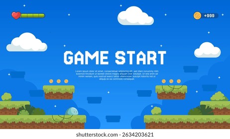 Plano de fundo do jogo de vídeo Arcade de design plano