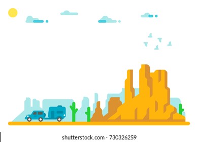 Flat design Arizona trip background illustration vector