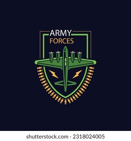 plantilla de logotipo del ejército de diseño plano