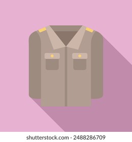 Flat design army uniform shirt with pockets and buttons symbolizing military service and patriotism