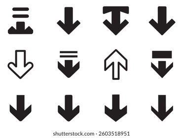 Flat design arrow collection black color