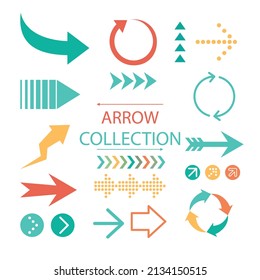 Flat design arrow collection set vector, Colorful arrow set vector