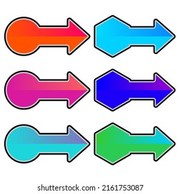 Flat design arrow direction collection