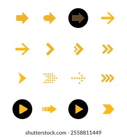 Flat design arrow icon set. Arrow vector collection. Modern simple arrows. Vector illustration.