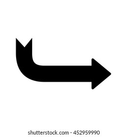 flat design arrow pointing icon vector illustration