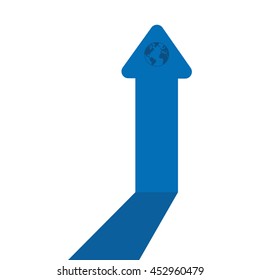 flat design arrow pointing up icon vector illustration