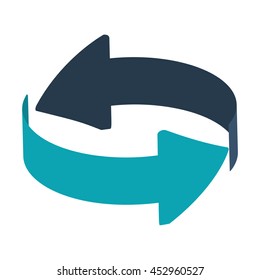 flat design arrow pointing opposite ways icon vector illustration