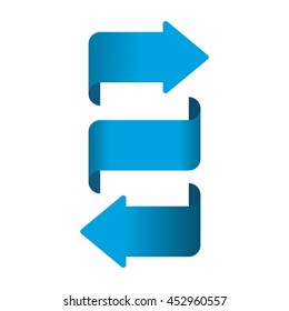 flat design arrow pointing opposite ways icon vector illustration