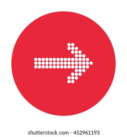 flat design arrow pointing right inside circle icon vector illustration