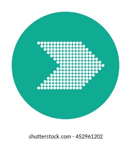 flat design arrow pointing right inside circle icon vector illustration