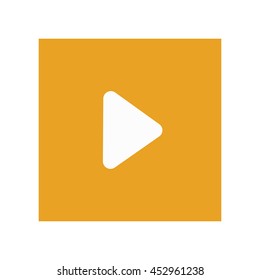 flat design arrow pointing right inside square icon vector illustration