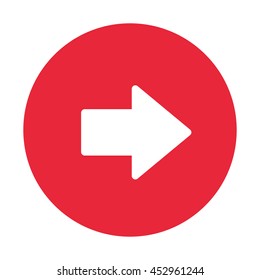 flat design arrow pointing right inside circle icon vector illustration