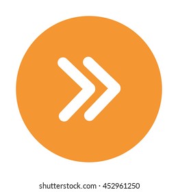 flat design arrow pointing right inside circle icon vector illustration