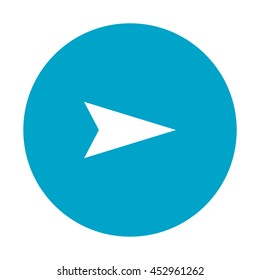 flat design arrow pointing right inside circle icon vector illustration