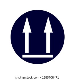 Flat design arrow vector icon for navigation and media player.