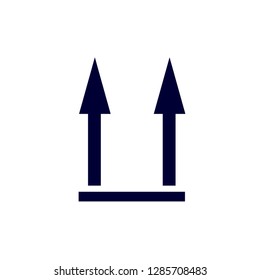 Flat design arrow vector icon for navigation and media player.