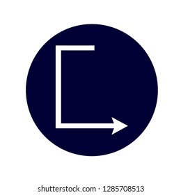Flat design arrow vector icon for navigation and media player.