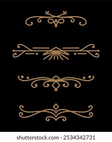 Flat design art deco ornament