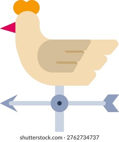 Flat Design art drawing of a chicken weathervane