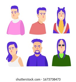 Flat design artist avatars 1