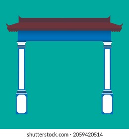 Diseño plano de puertas asiáticas