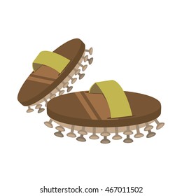 flat design asian spa slippers icon vector illustration