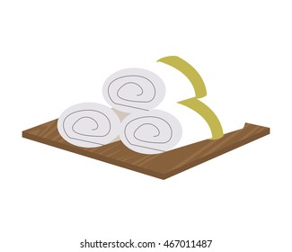 flat design asian spa towels icon vector illustration