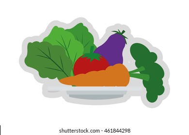 flat design assorted vegetables icon vector illustration