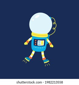 Flat design, Astronaut floats in space, Vector illustration, Infographic element.