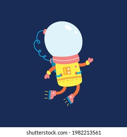 Flat design, Astronaut floats in space, Vector illustration, Infographic element.