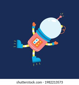 Flat design, Astronaut floats in space, Vector illustration, Infographic element.
