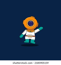 Flat design, Astronaut icon, Vector illustration, Infographic Element