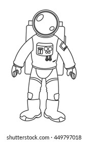 flat design astronaut suit icon vector illustration