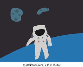 flat design astronaut vector illustration