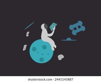 flat design astronaut vector illustration