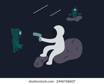 flat design astronaut vector illustration