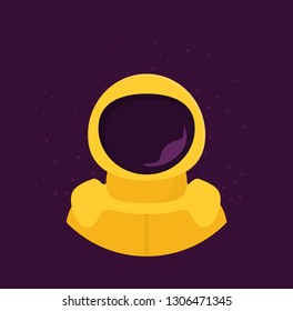 Flat design, Astronauts float in space, Vector illustration