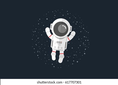 Flat design, Astronauts float in space, Vector illustration, Infographic Element