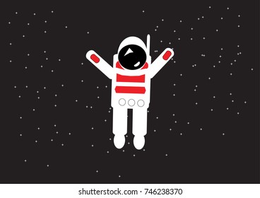 Flat design, Astronauts float in space, Vector illustration, Infographic Element