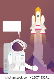 Flat design, Astronauts, Vector illustration