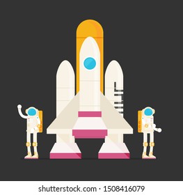 Flat design, Astronauts, Vector illustration