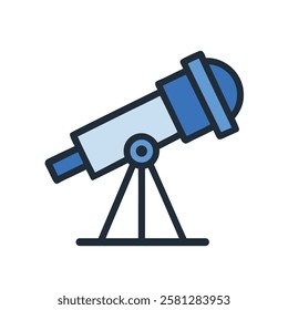 Flat design astronomy telescope isolated vector illustration